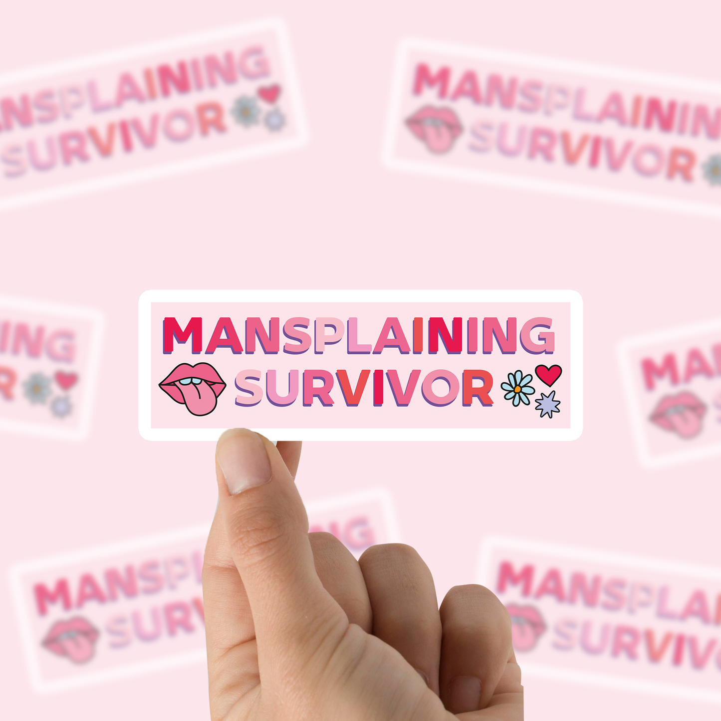 Mansplaining Survivor Vinyl Sticker