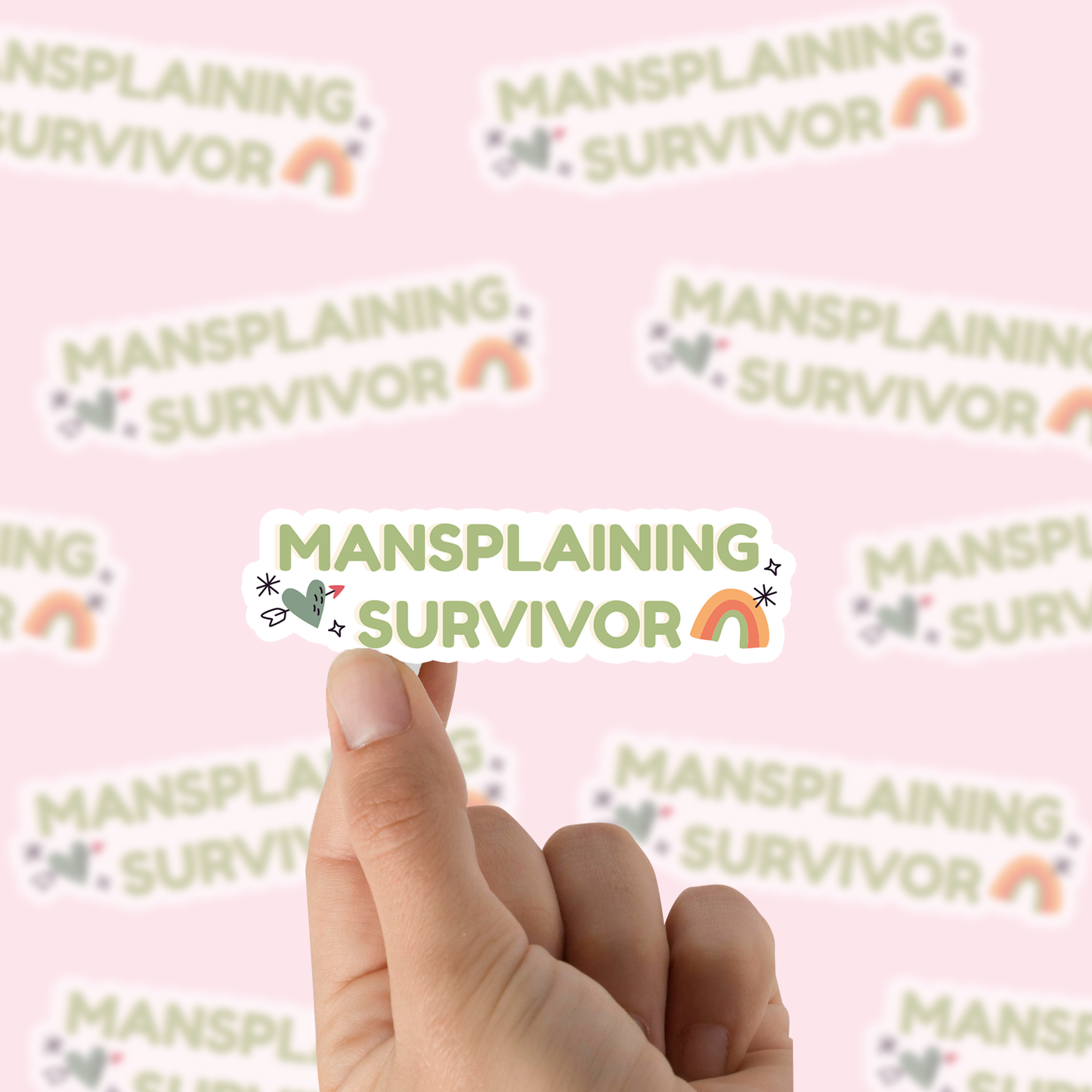 Mansplaining Survivor Vinyl Sticker