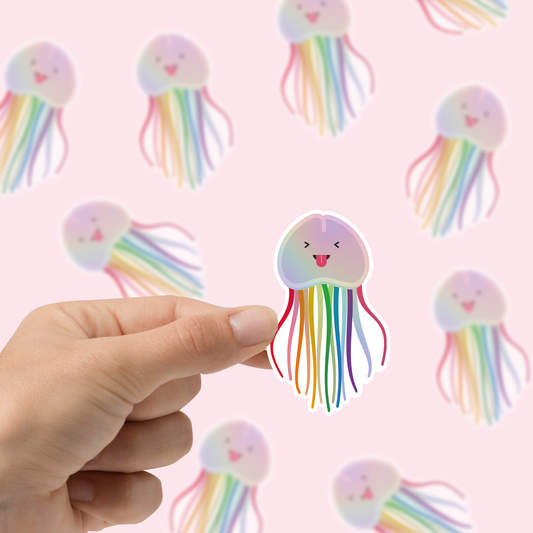 Pride Jellyfish Holo Sticker