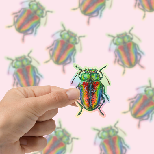 Rainbow Beetle Holo Sticker