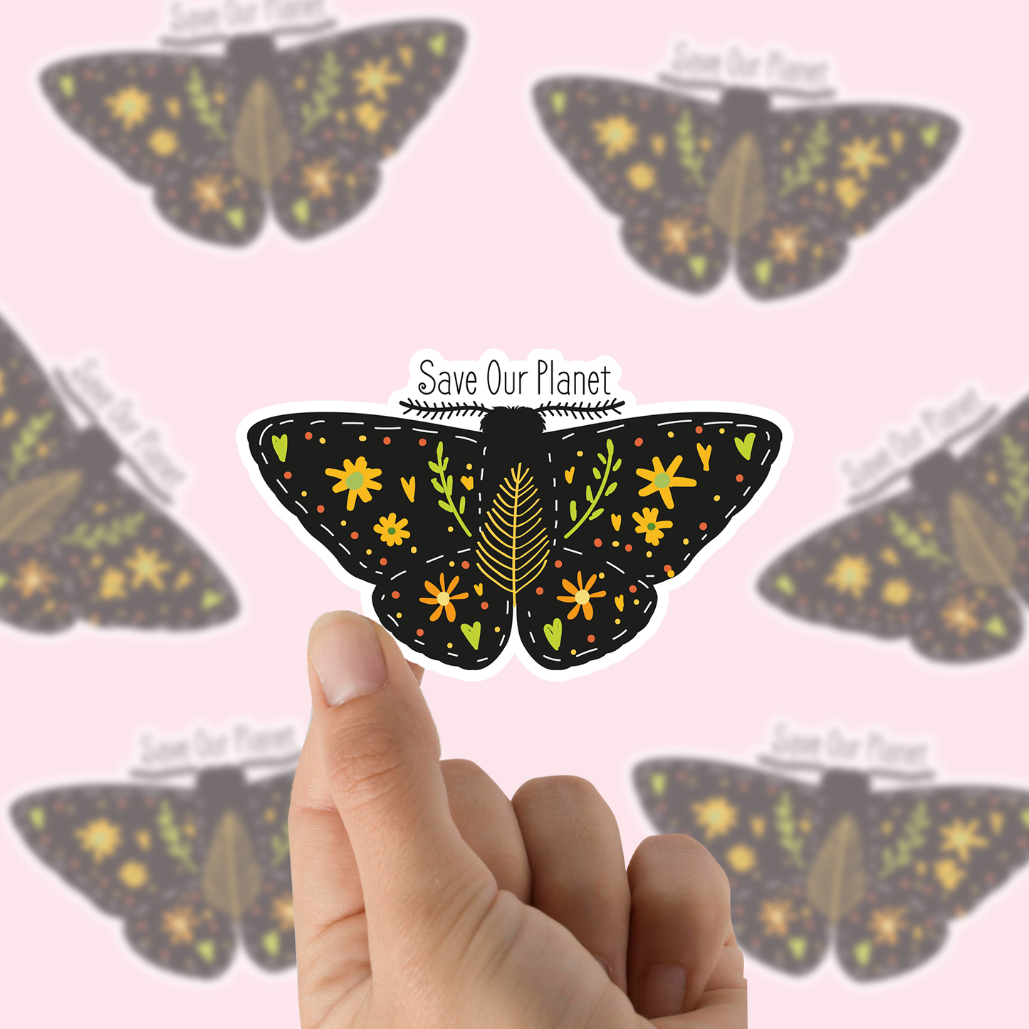 Save our Plant Moth Vinyl Sticker