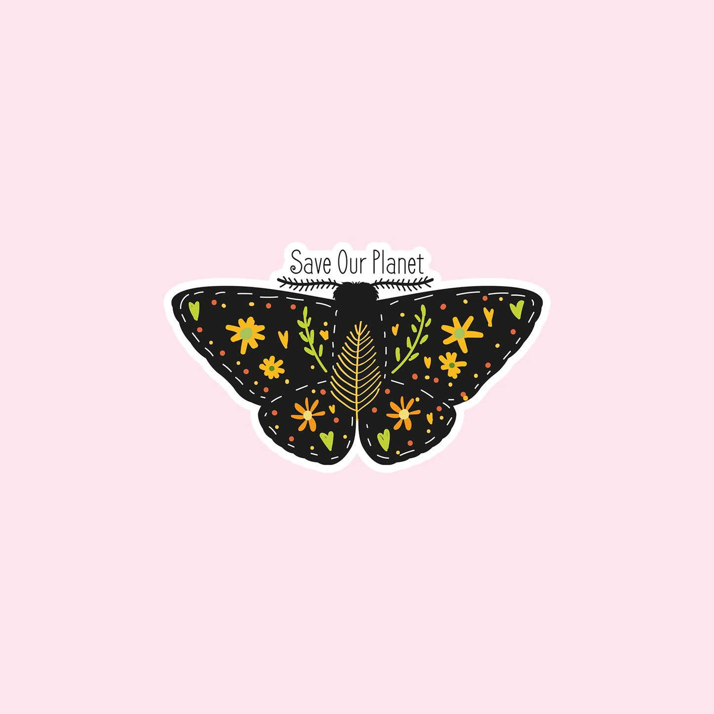Save our Plant Moth Vinyl Sticker