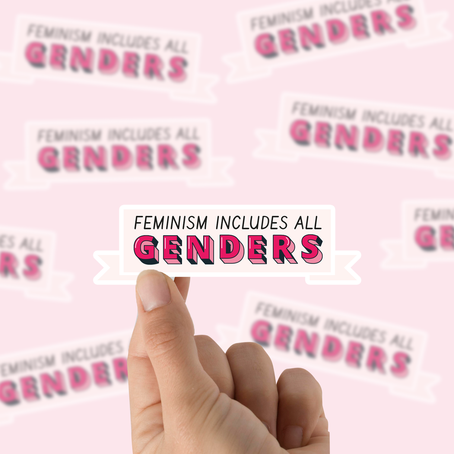 Feminism includes all genders Vinyl Sticker