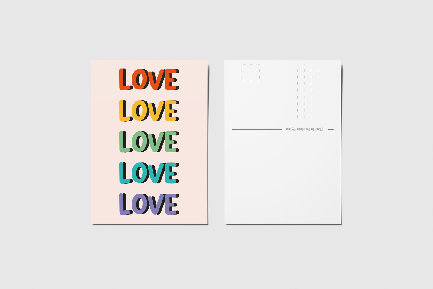 Postkarte Love Love Love